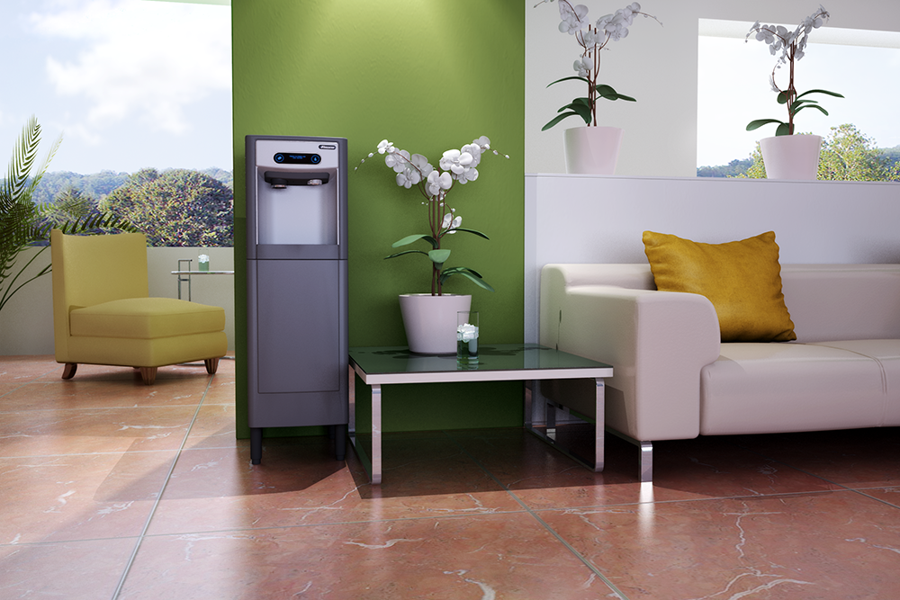 dispenser in hotel lobby