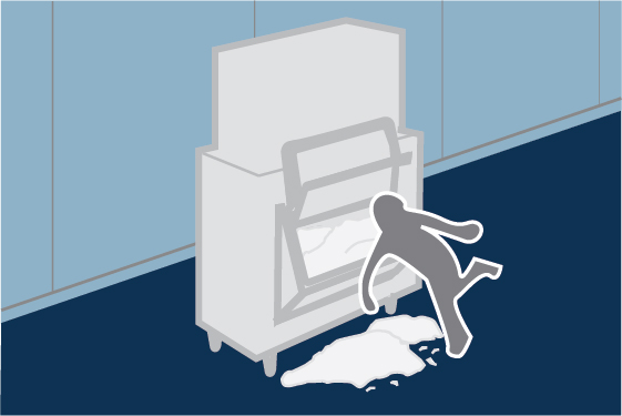 illustration of person slipping on wet floor