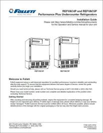 REFVAC4P and REFVAC5P Undercounter Refrigerators Installation Guide