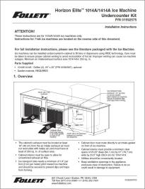 Horizon Elite 714A/1014A/1414A Ice Machine Undercounter Installation Kit