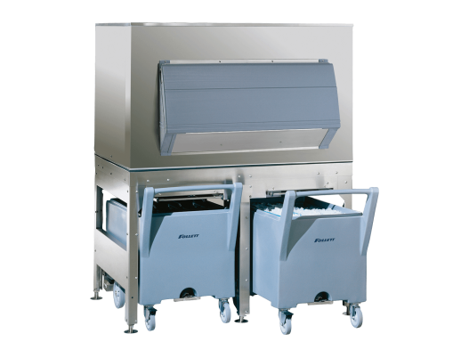 Follett ITS2250SG-60 - ITS Ice Storage and Transport System, dispense bin with (2) ice carts, 2133 lb. storage, poly door