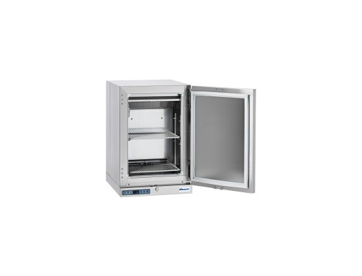 Infinity Series countertop REF2i refrigerator with door open showing shelves