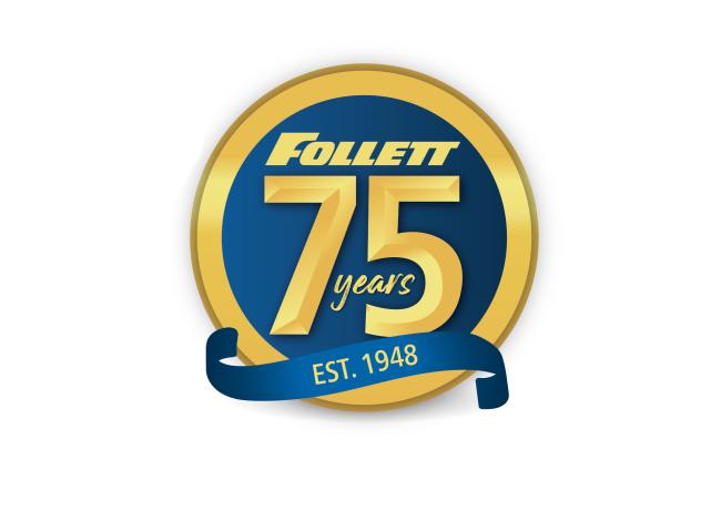 Follett 75th anniversary logo