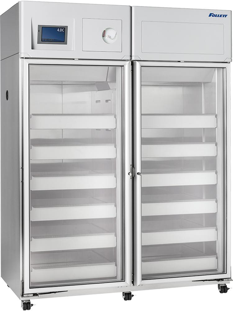 Follett double door blood bank refrigerator