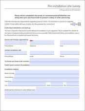 Pre-installation survey for refrigerators and freezers