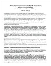 Managing Condensation in Medical-Grade Refrigerators